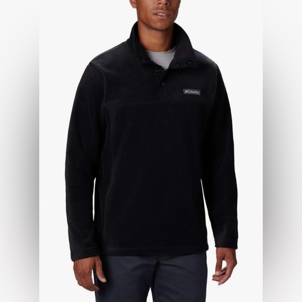 NWT Columbia Men's Black Fleece Steens Mountain Half Snap Pullover size L